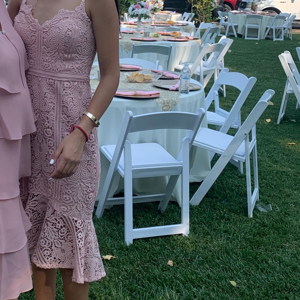 Guess Blush Lace Midi Dress